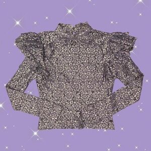 Women’s Forever 21 Contemporary Purple Lace Victorian Style Ruffled Blouse